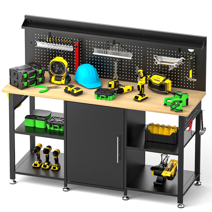 WB3MD-S 60-inch 2000 lbs Capacity Heavy Duty Workbench - Wood Top